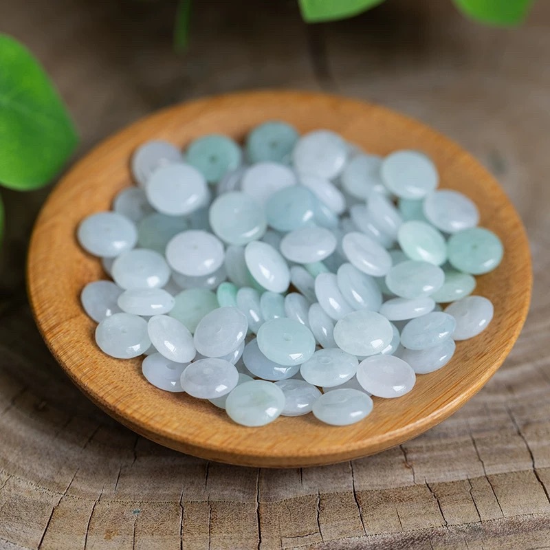 Women'S Fashion Jewellery - 10 szt. Naturalny Szmaragdowy Biały Jadeit