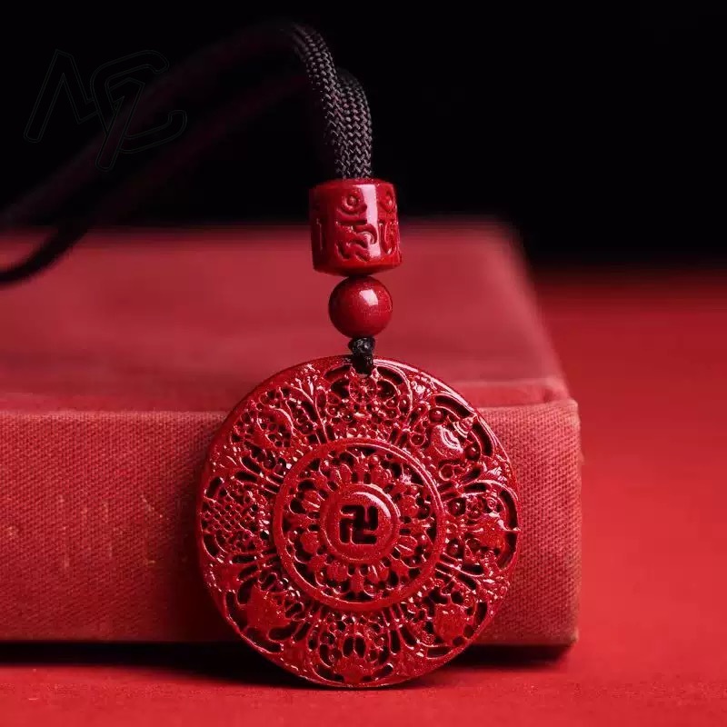Women'S Fashion Jewellery - Srebrny naszyjnik S925 z czerwonym cynobrem,