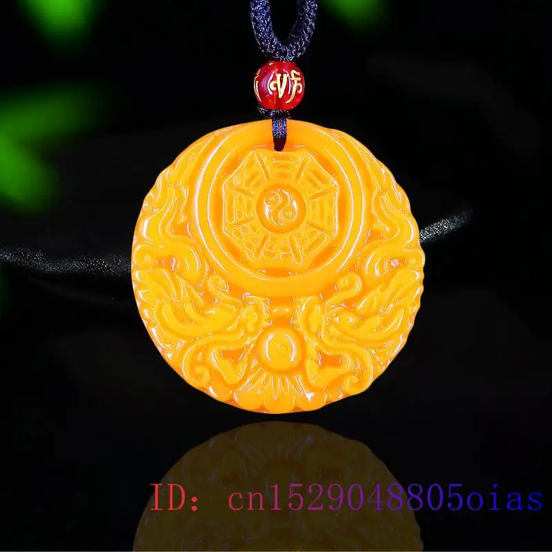 Women'S Fashion Jewellery - Żółty Jade wisiorek w kształcie smoka
