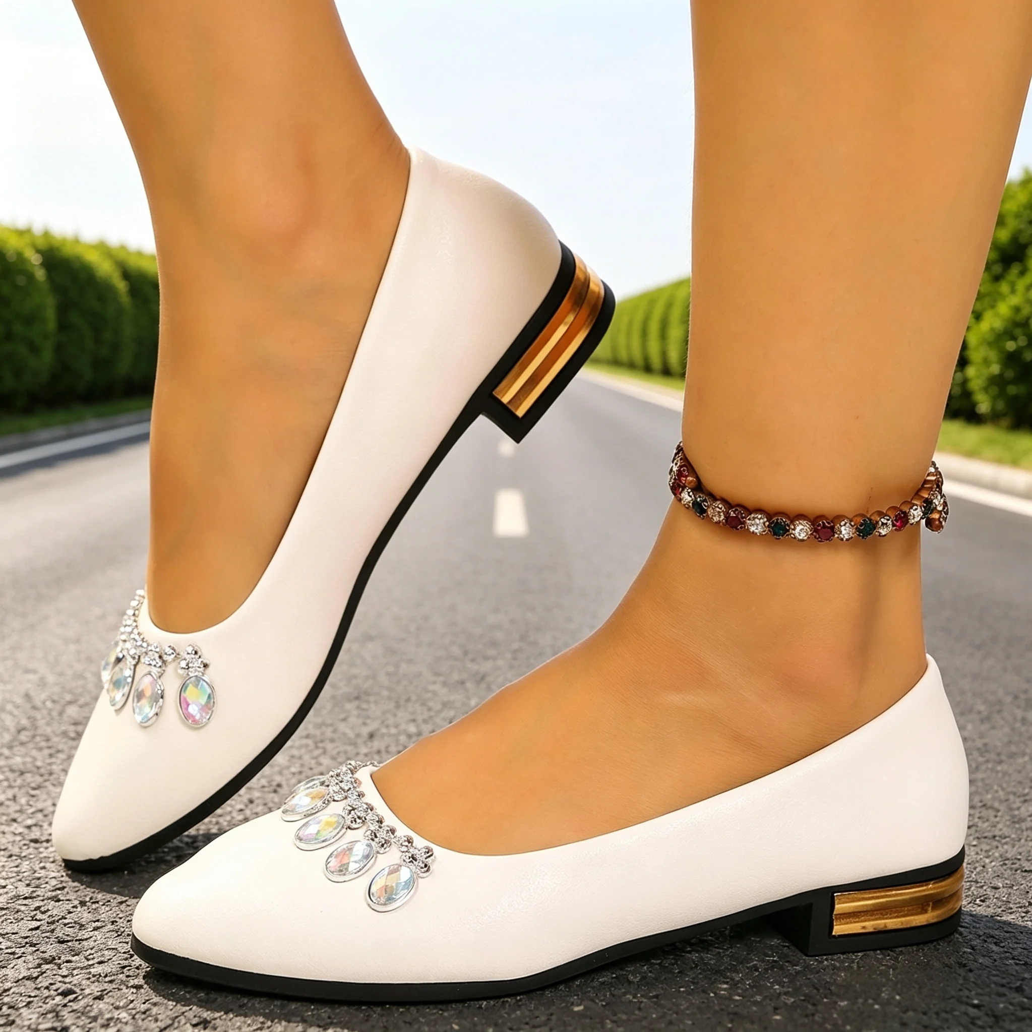 Women'S Fashion Shoes - Damskie baleriny z ostrym noskiem, duże
