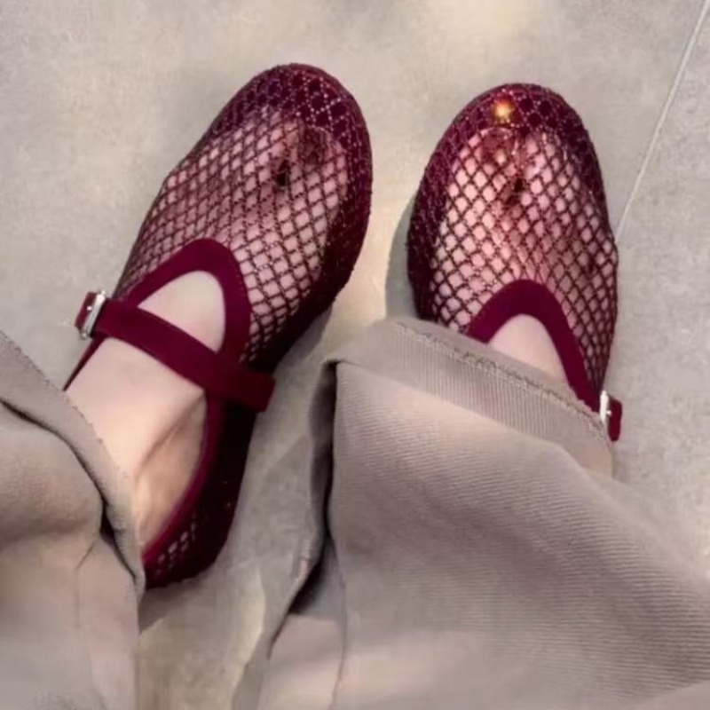 Women'S Fashion Shoes - Ażurowe sandały Baotou z cyrkoniami damskie