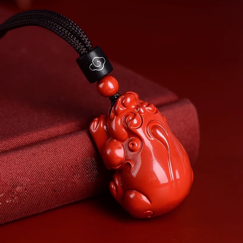 Women'S Fashion Jewellery - Modny czerwony jadeit cynobrowy, duży wisiorek