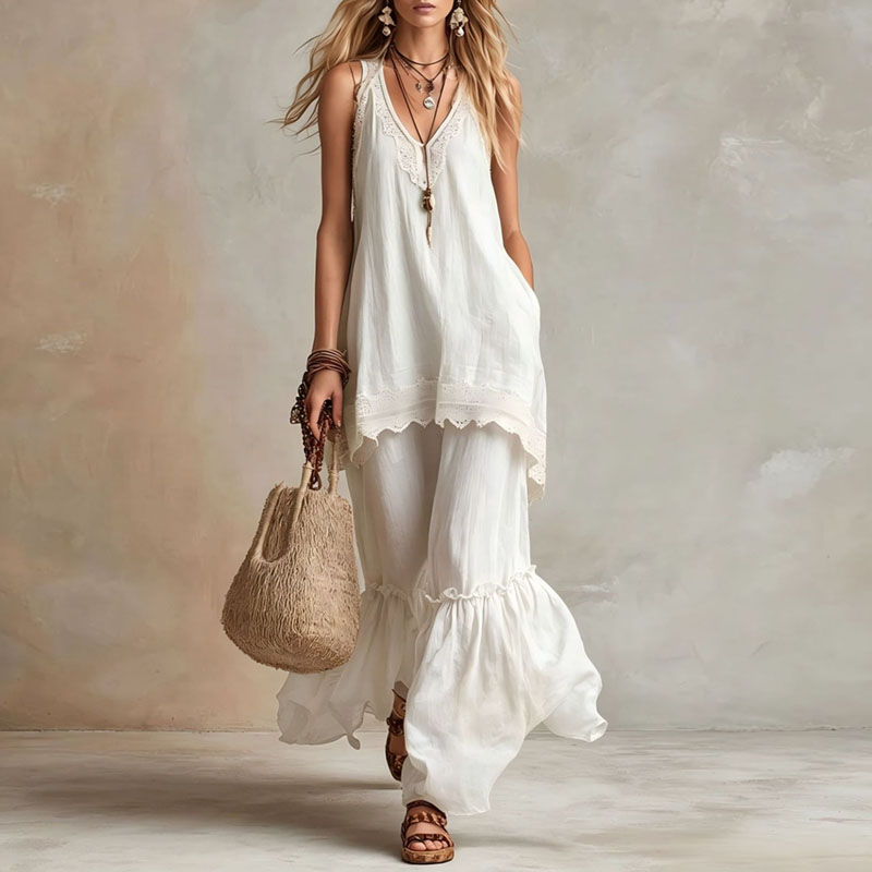 Damski Komplet z Koronkowymi W – Lace Trim Cami recenzja i cena