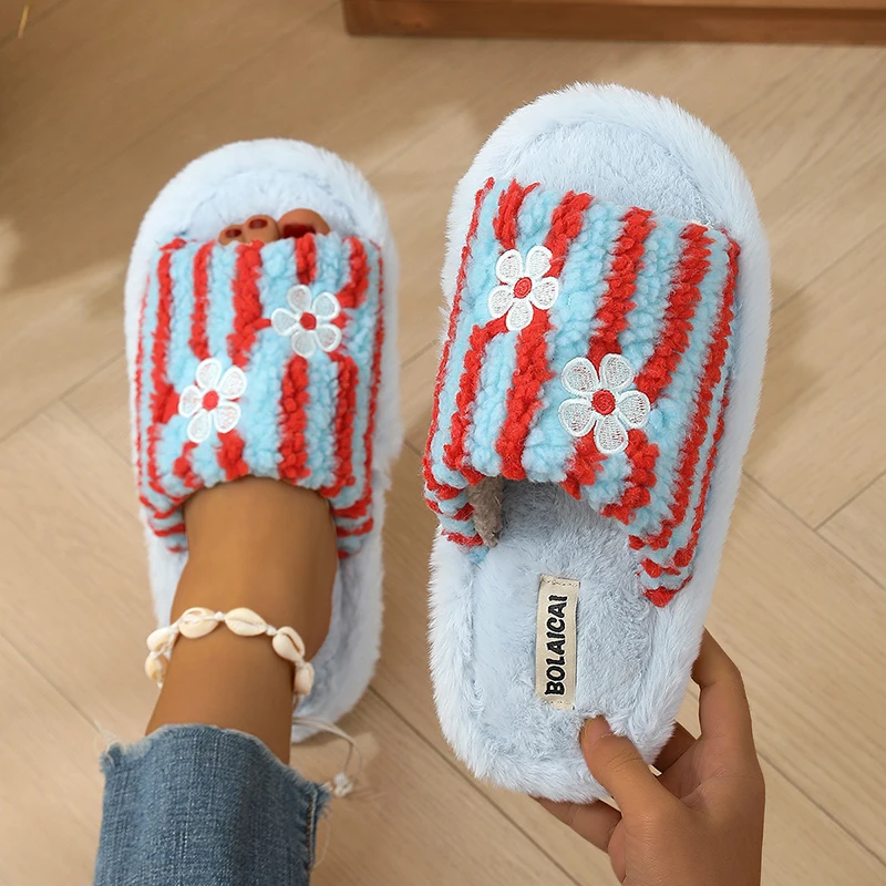 Pluszowe kapcie damskie z haft – Women'S Fashion Korea recenzja i cena