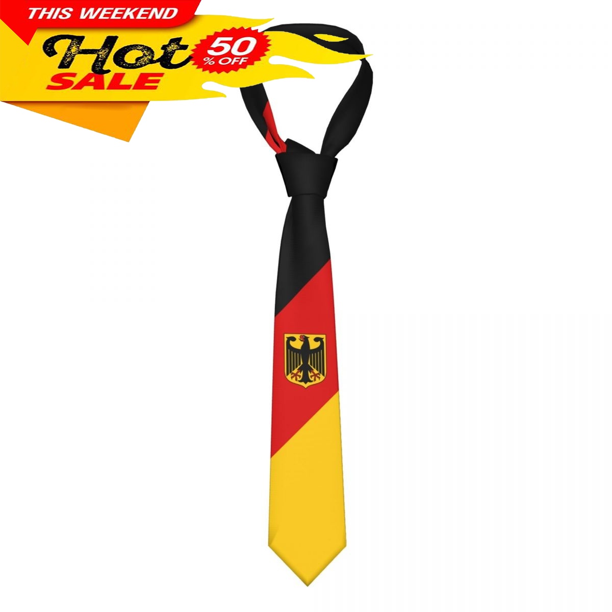 Krawat z flagą Niemiec, emblem – Women Fashion Necktie recenzja i cena