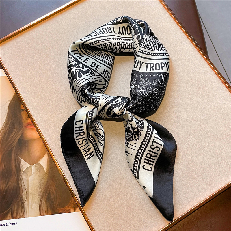 Nadruk w litery jedwabna satyn – Women Fashion Necktie recenzja i cena