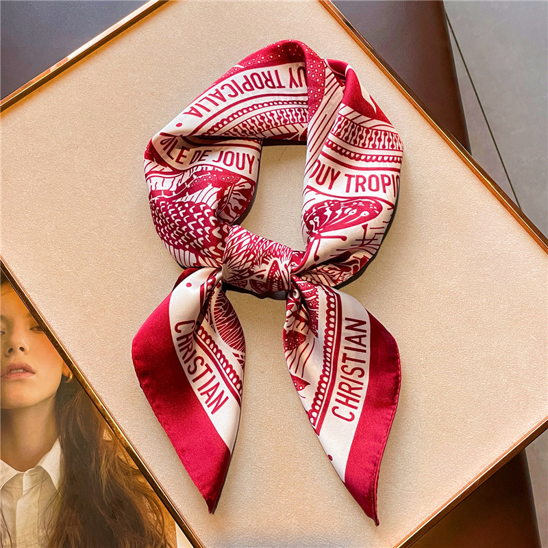 Nadruk w litery jedwabna satyn – Women Fashion Necktie recenzja i cena